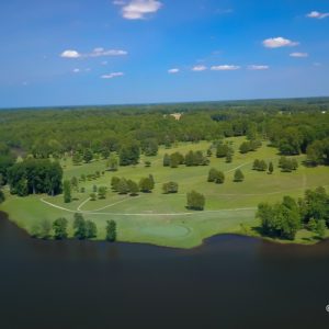 Aerial view of golf course