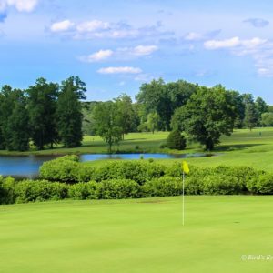 Flag on golf course